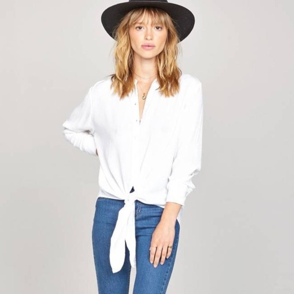 Amuse Society C’est La Vie Tie Top, White, XS